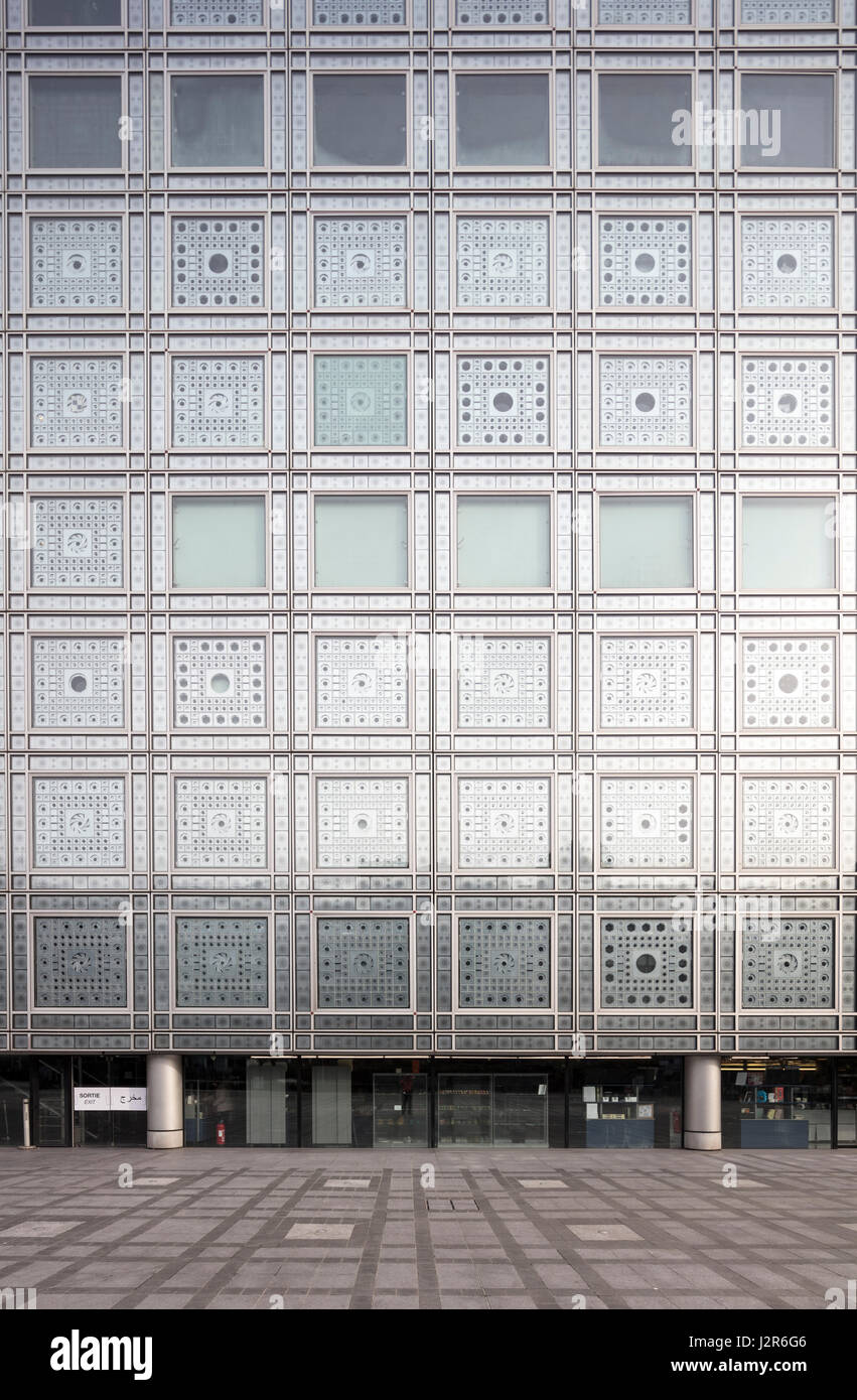 Fassade, Institut du Monde Arabe, Paris, Frankreich Stockfoto