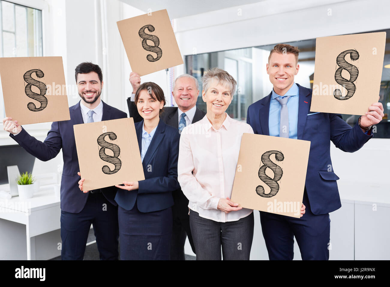 Absatzsymbol in viele Schilder mit Business-team Stockfoto