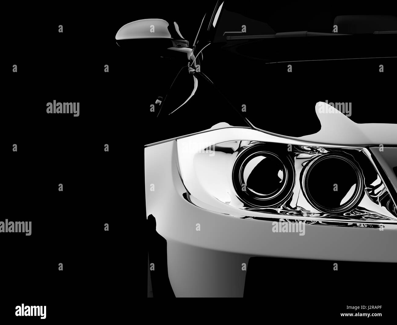 Eine generische eleganten schwarzen Sportwagen beleuchtet Stockfoto