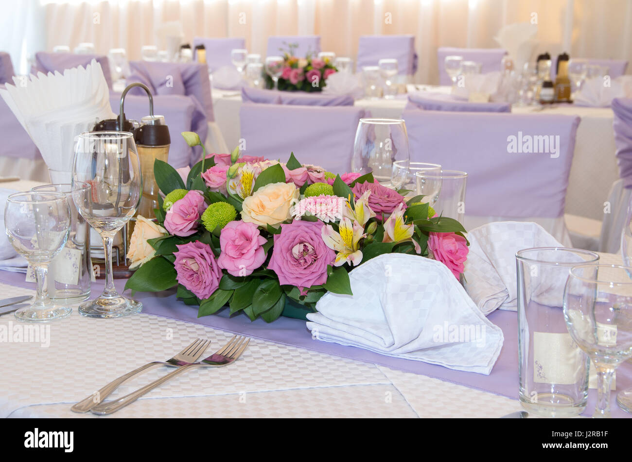 Urlaub-Dekor. Dekoration im Restaurant zum feiern. Stockfoto