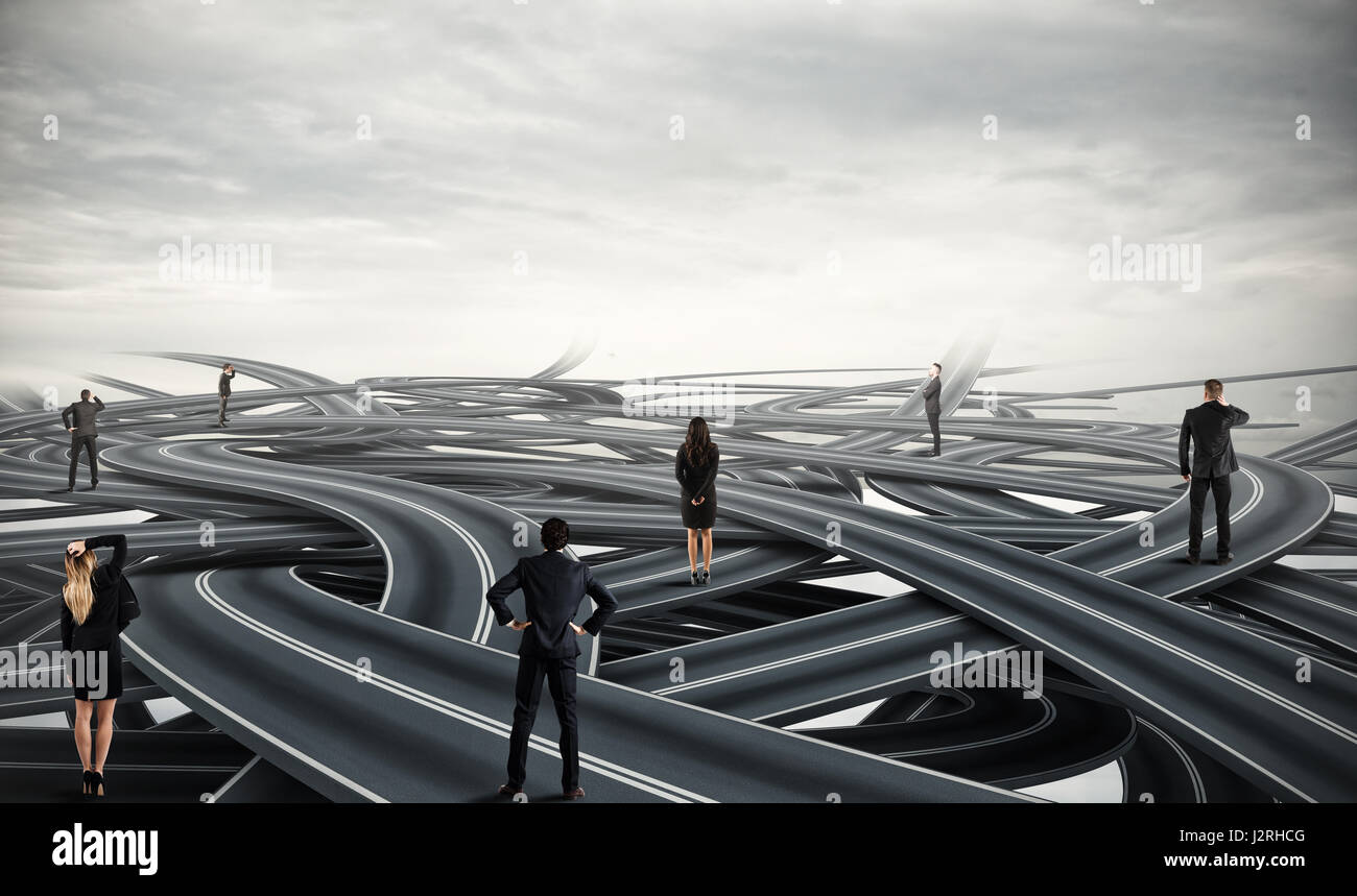 Entscheidungen von einem Geschäftsleute und schwer Karriere-Konzept Stockfoto