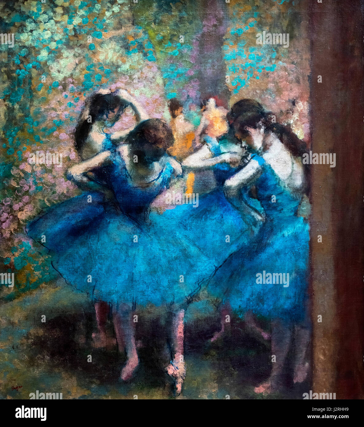Degas. "Danseuses Bleues (blaue Tänzer) von Edgar Degas, Öl auf Leinwand, c.1893 Stockfoto