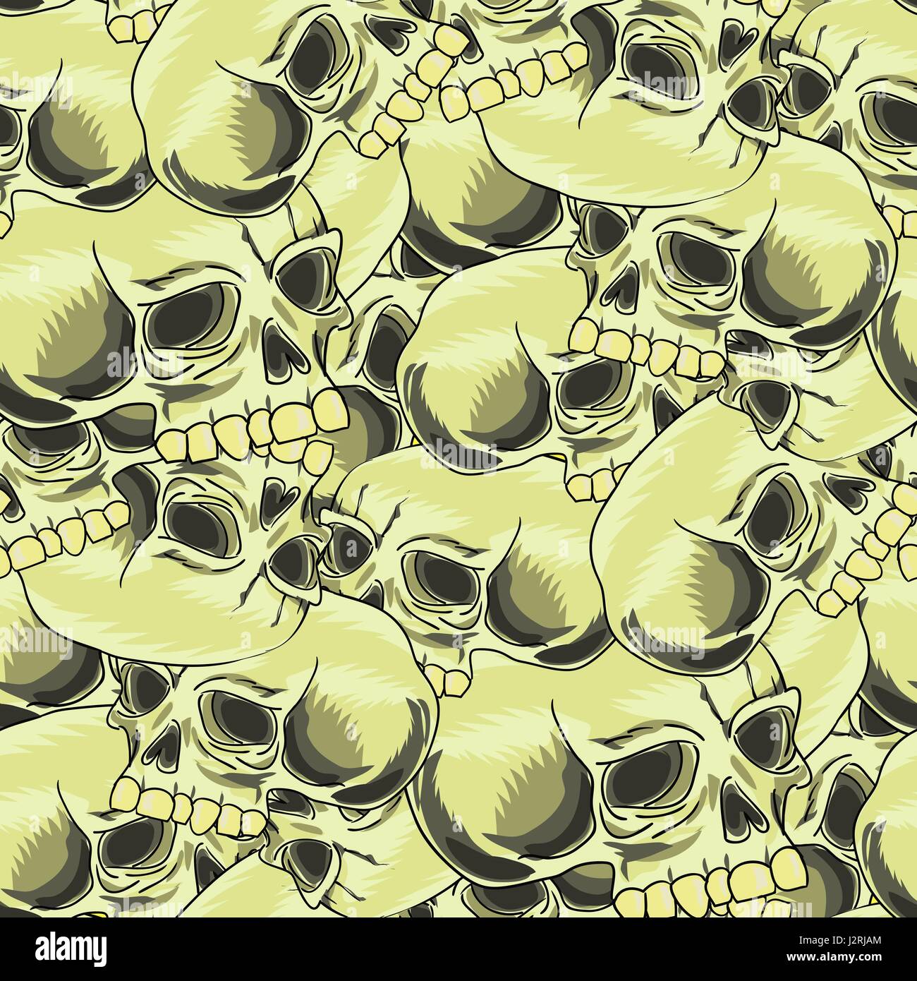 Alte Retro-menschlichen Schädel nahtlose Muster Stock Vektor