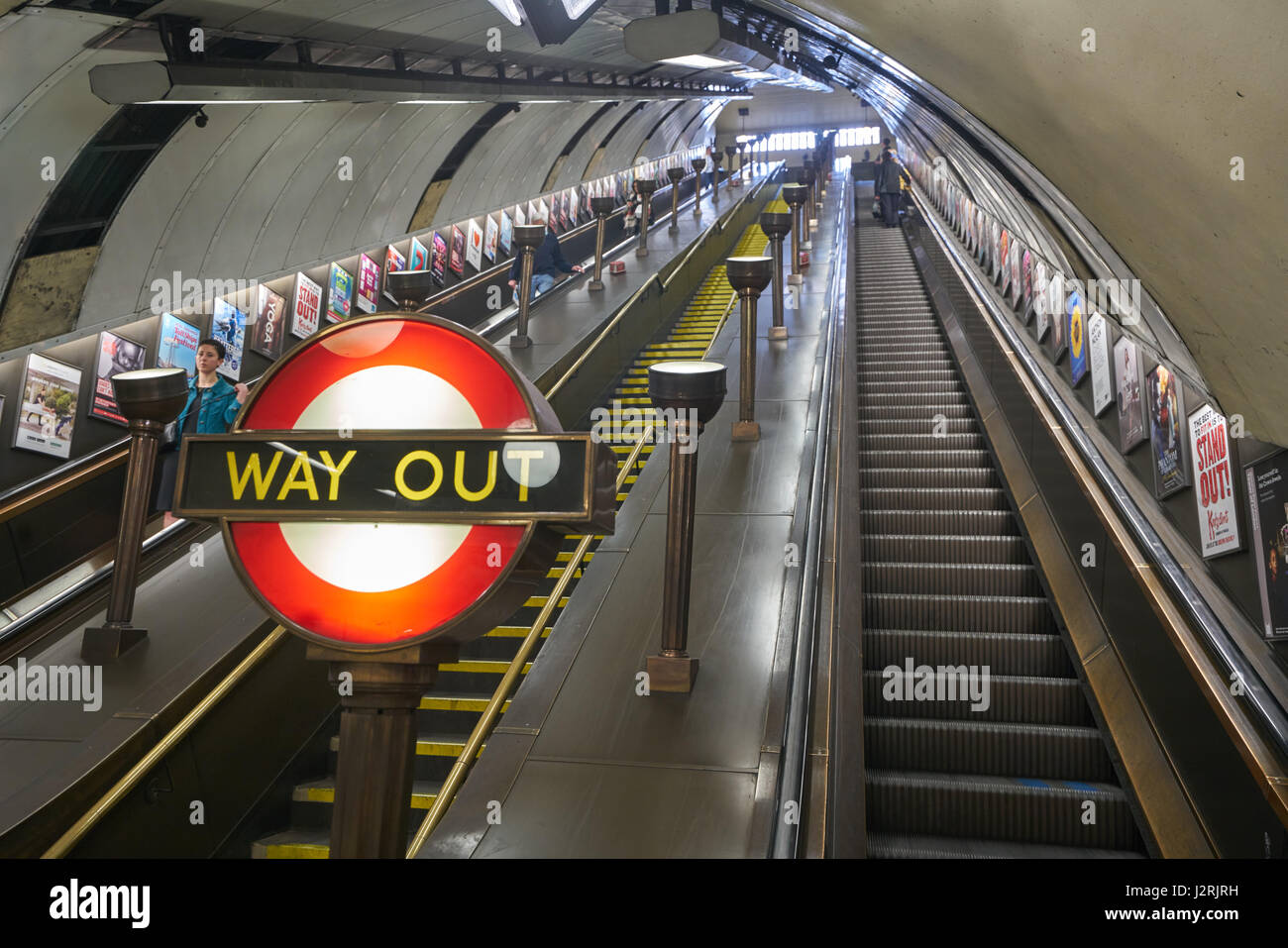 Londoner U-Bahn. Fahrtreppen. St John's Wood. U Fahrtreppen. Stockfoto