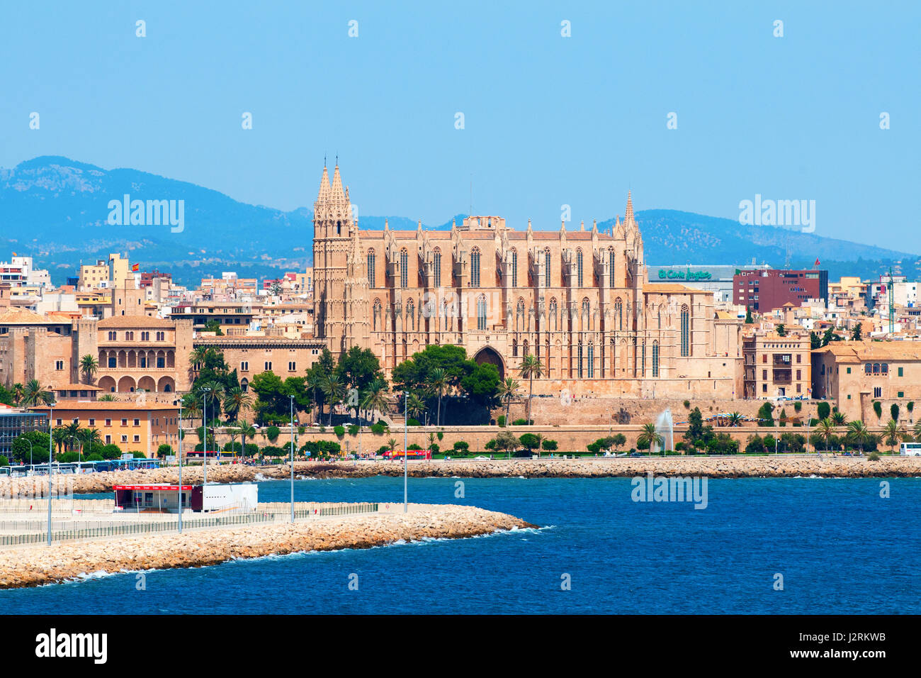 Kathedrale von Santa Maria von Palma (La Seu) in Palma De Mallorca, Mallorca. Balearen, Spanien, Europa. Stockfoto