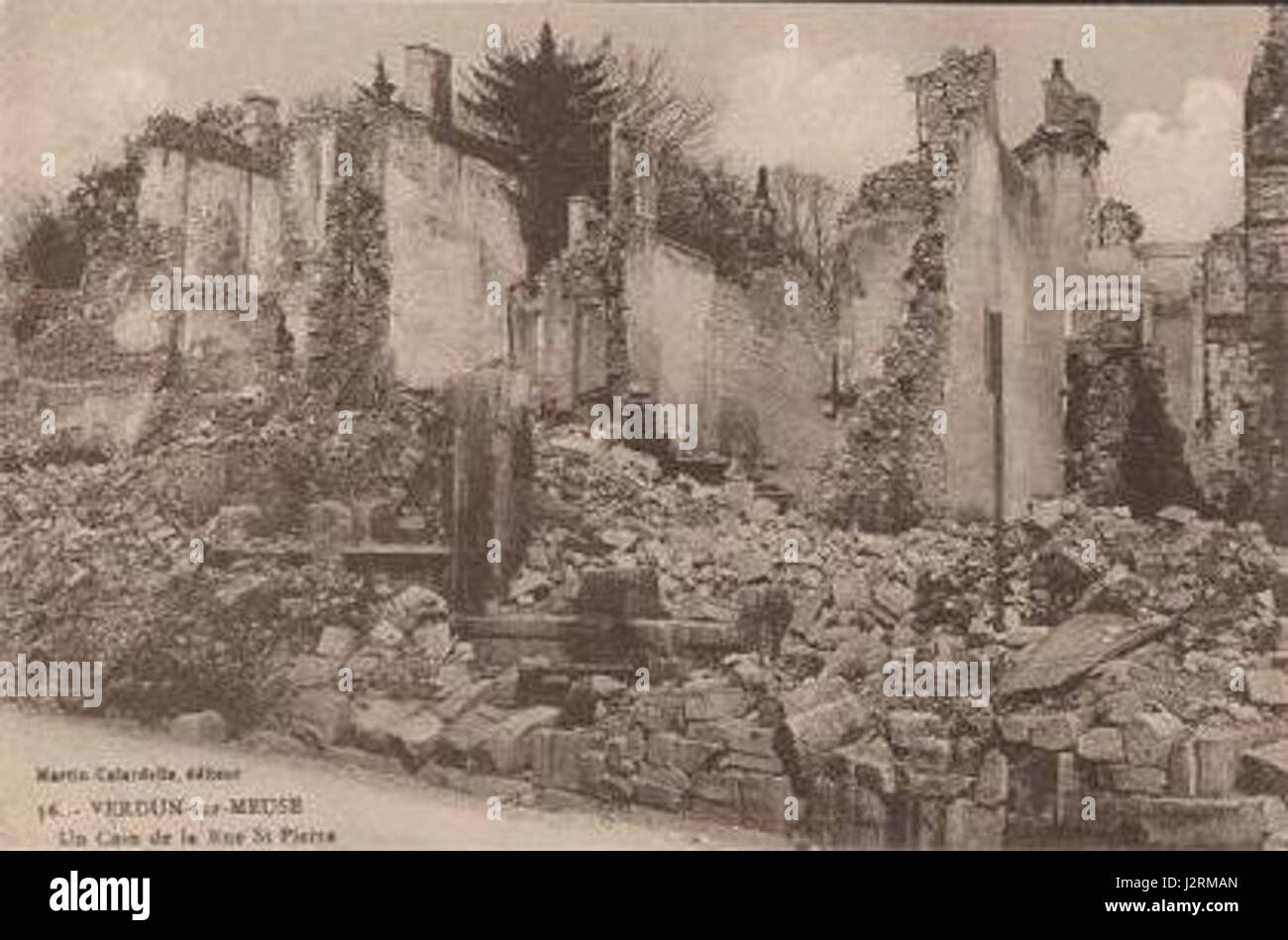 55-Verdun-Sur-Meuse-Rue Saint-Pierre Bombardements-1916 Stockfoto