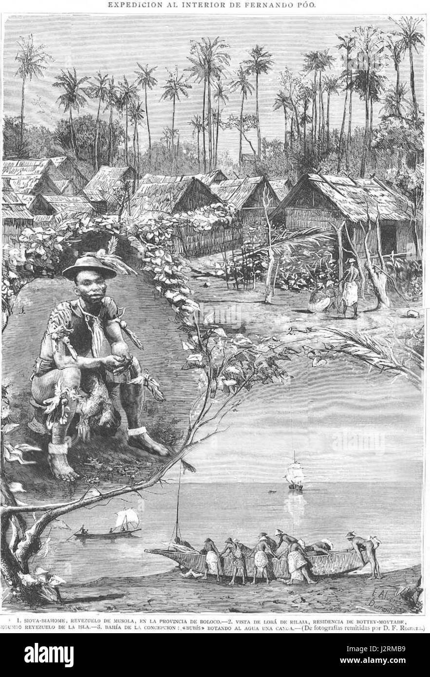 1883-Fernando-poo-Expedicion-Al-Interior Stockfoto