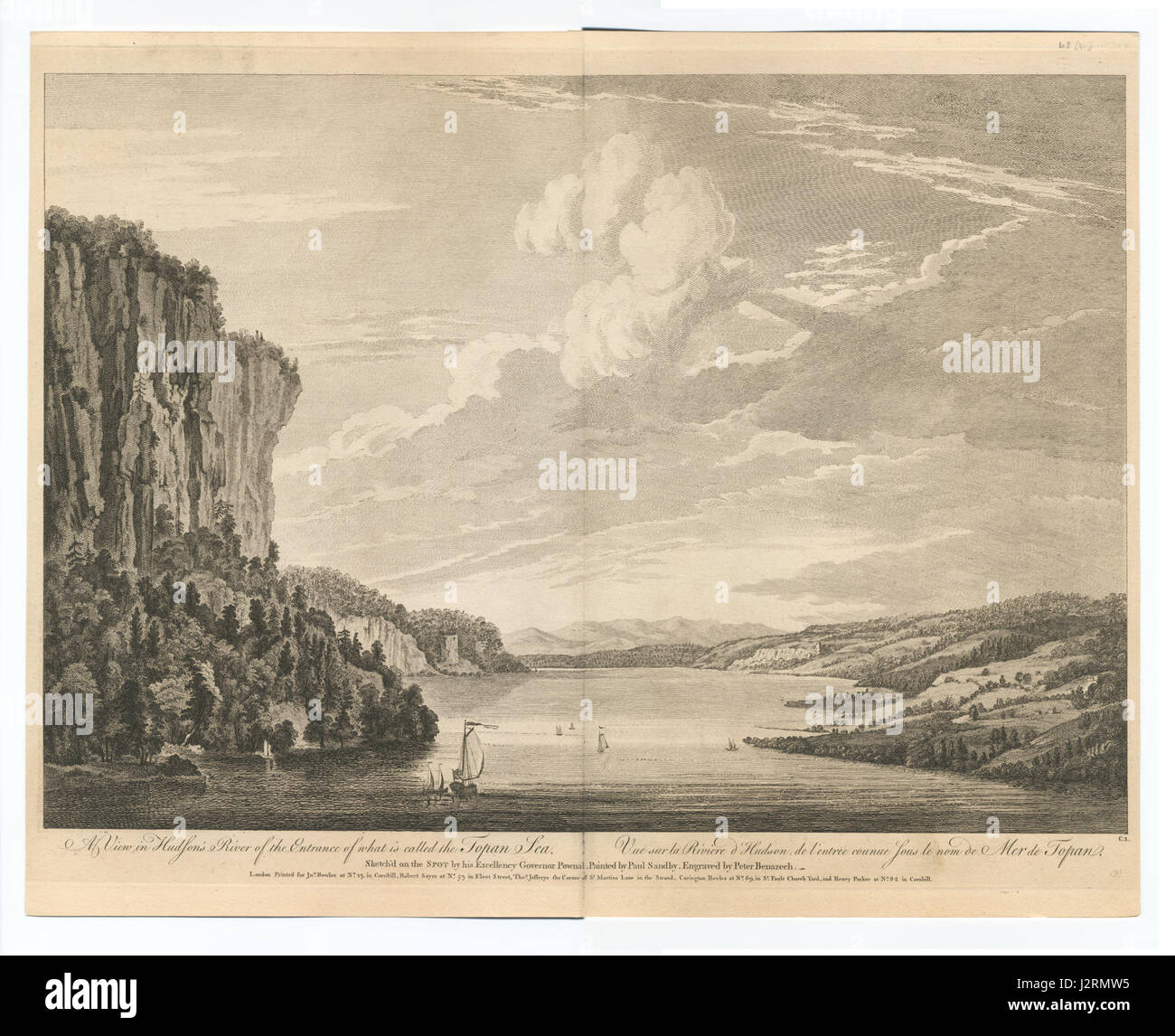 Ein Blick in Hudsons River am Eingang von dem, was ist das Topan Meer (NYPL b12349147-421696) genannt. Stockfoto