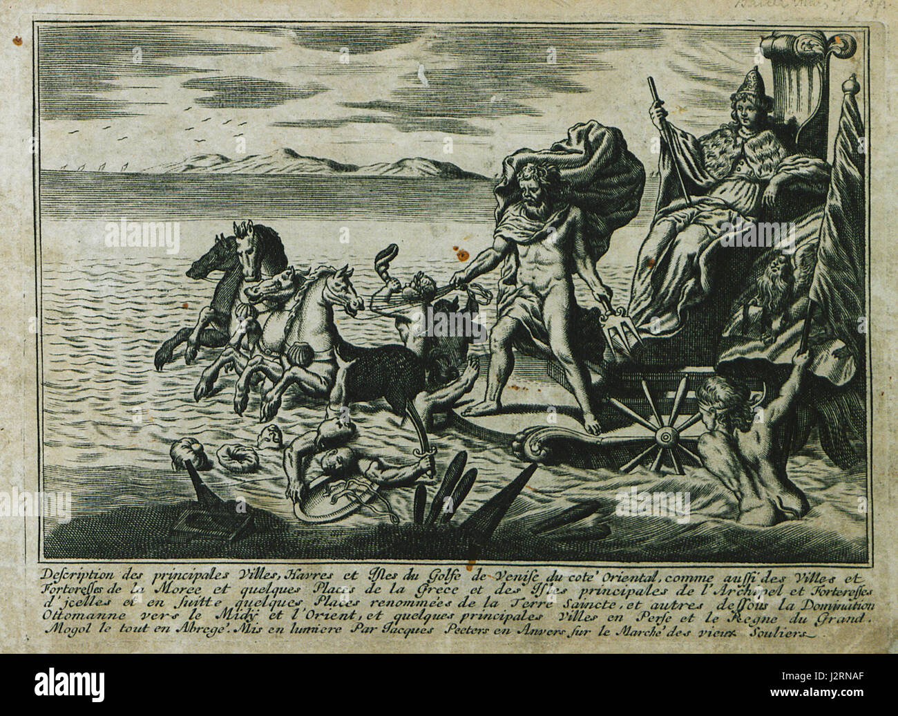 Jacob Peeters war ein bekannter Künstler, der Ende des 17. Jahrhunderts aktiv war und maßgeblich zur flämischen Barockkunst beitrug. Seine Werke, die sich oft auf religiöse Themen konzentrieren, repräsentieren die reichen künstlerischen Traditionen des Barock. Stockfoto