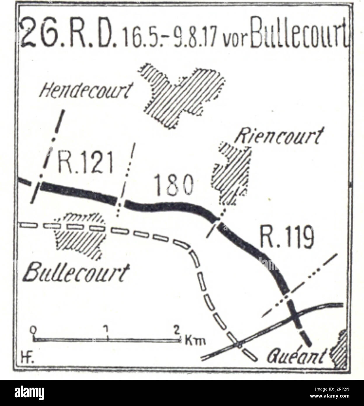26.res.-div. August 1917 Bullecourt Stockfoto