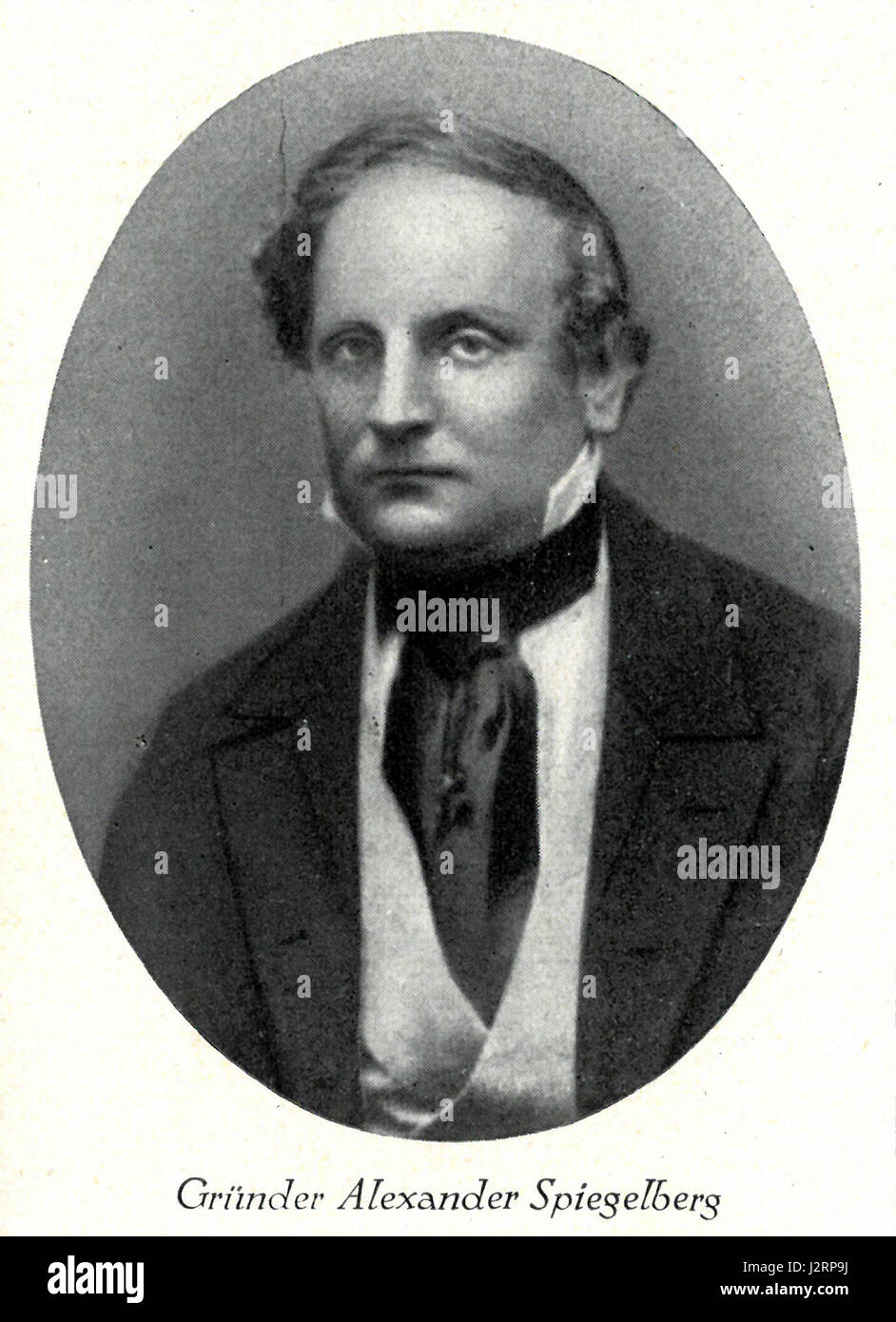 Das Daguerreotypbild von 1860, wahrscheinlich von Alexander Spiegelberg, ist eine historische Fotografie aus der Mitte des 19. Jahrhunderts. Es zeigt ein Porträt oder eine Szene im Zusammenhang mit dem Bankhaus A. Spiegelberg, einem deutschen Bankinstitut, das frühe fotografische Techniken im Bank- und Geschäftsumfeld zeigt. Stockfoto