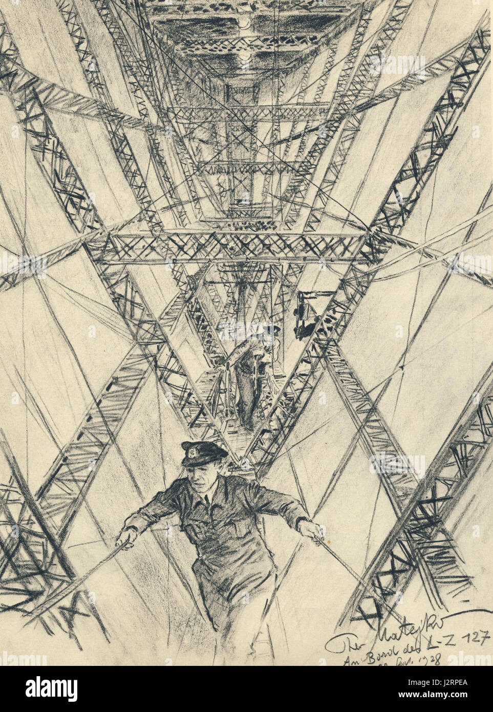 Theo Matejko: LZ 127, Graf Zeppelin, 1928 Stockfoto