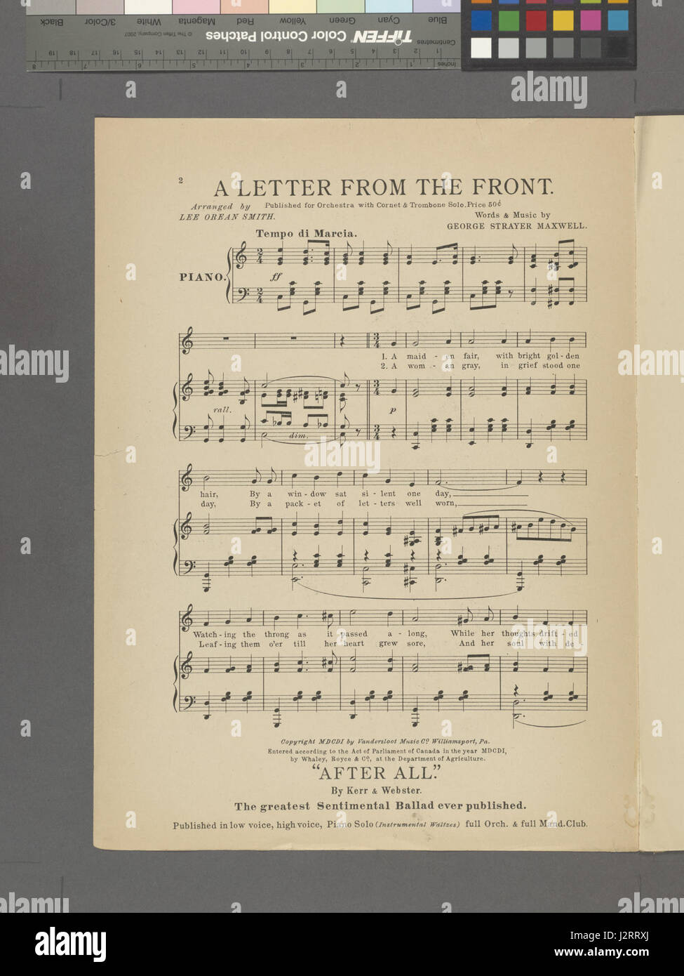 Ein Brief von der Front (NYPL Hades-1928914-1989942) Stockfoto