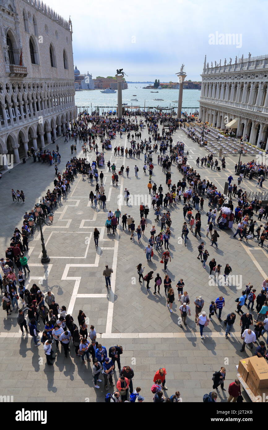 Der berühmte Markusplatz, Piazza San Marco, Venedig 2017 Stockfoto