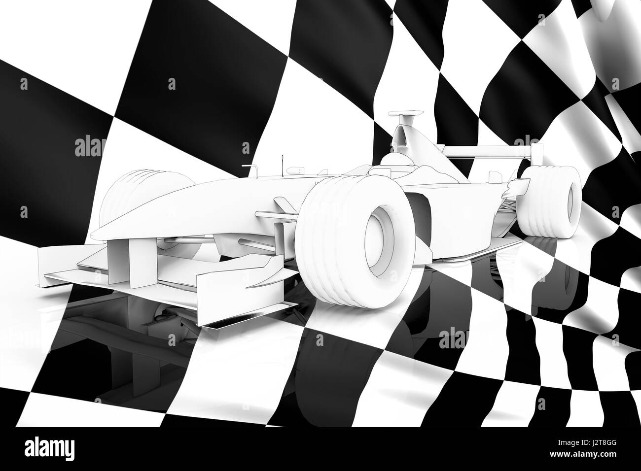 3D Rendering eines Formel 1 Rennwagens toon Stockfoto