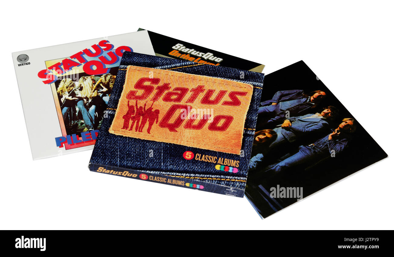 Status Quo: Ein Box-Set von 5 klassische Alben, einschließlich Blue For You, Piledriver und auf der Ebene Stockfoto