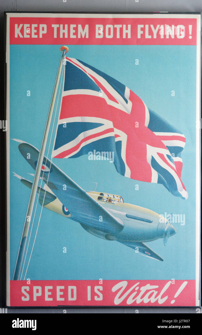 Geschwindigkeit ist Vital - halten Sie beide fliegen: A Second World War Propaganda Poster Stockfoto