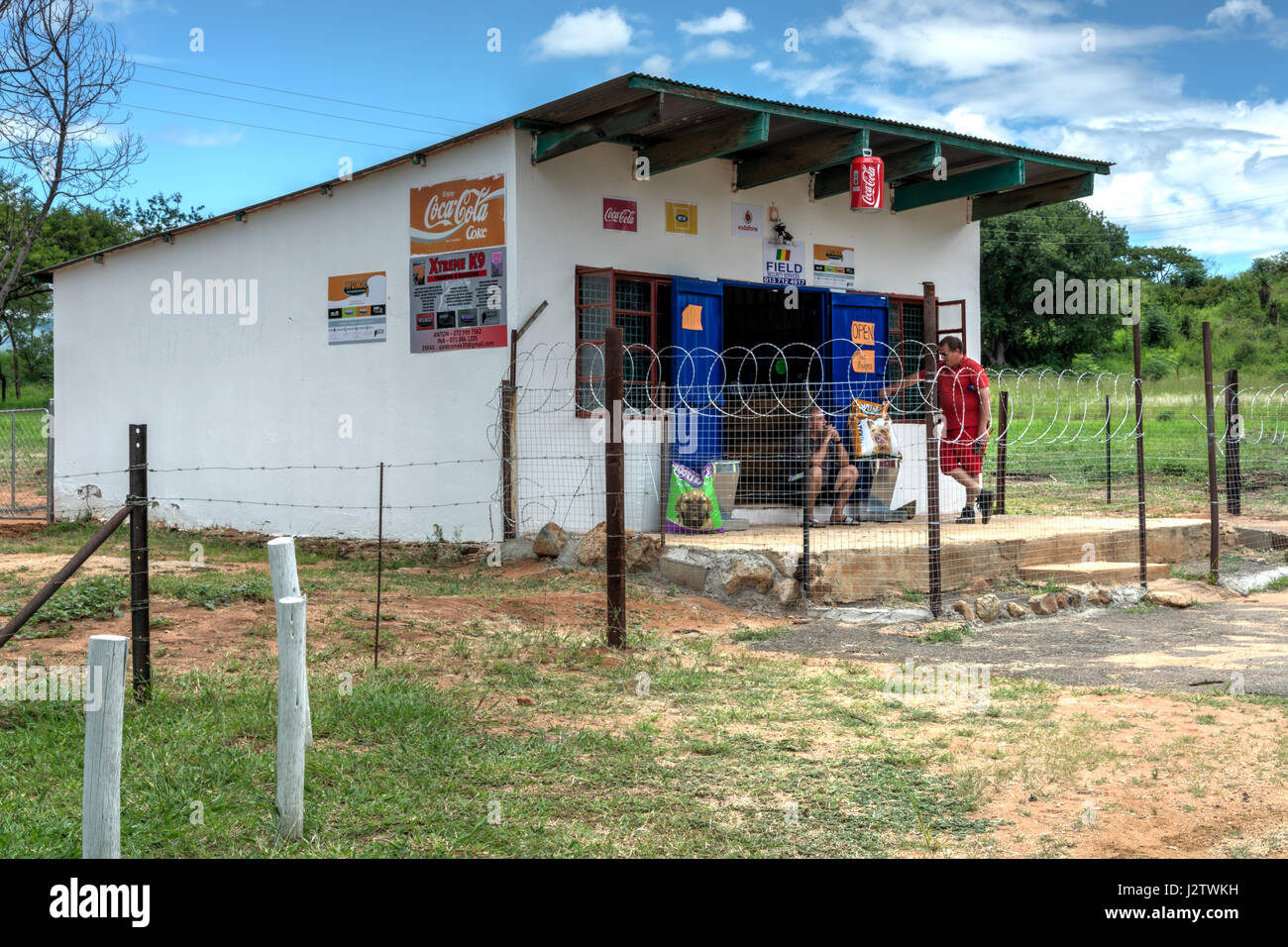 Afrikanische am Straßenrand-Shop in der Region Kwazulu-Natal, Südafrika Stockfoto