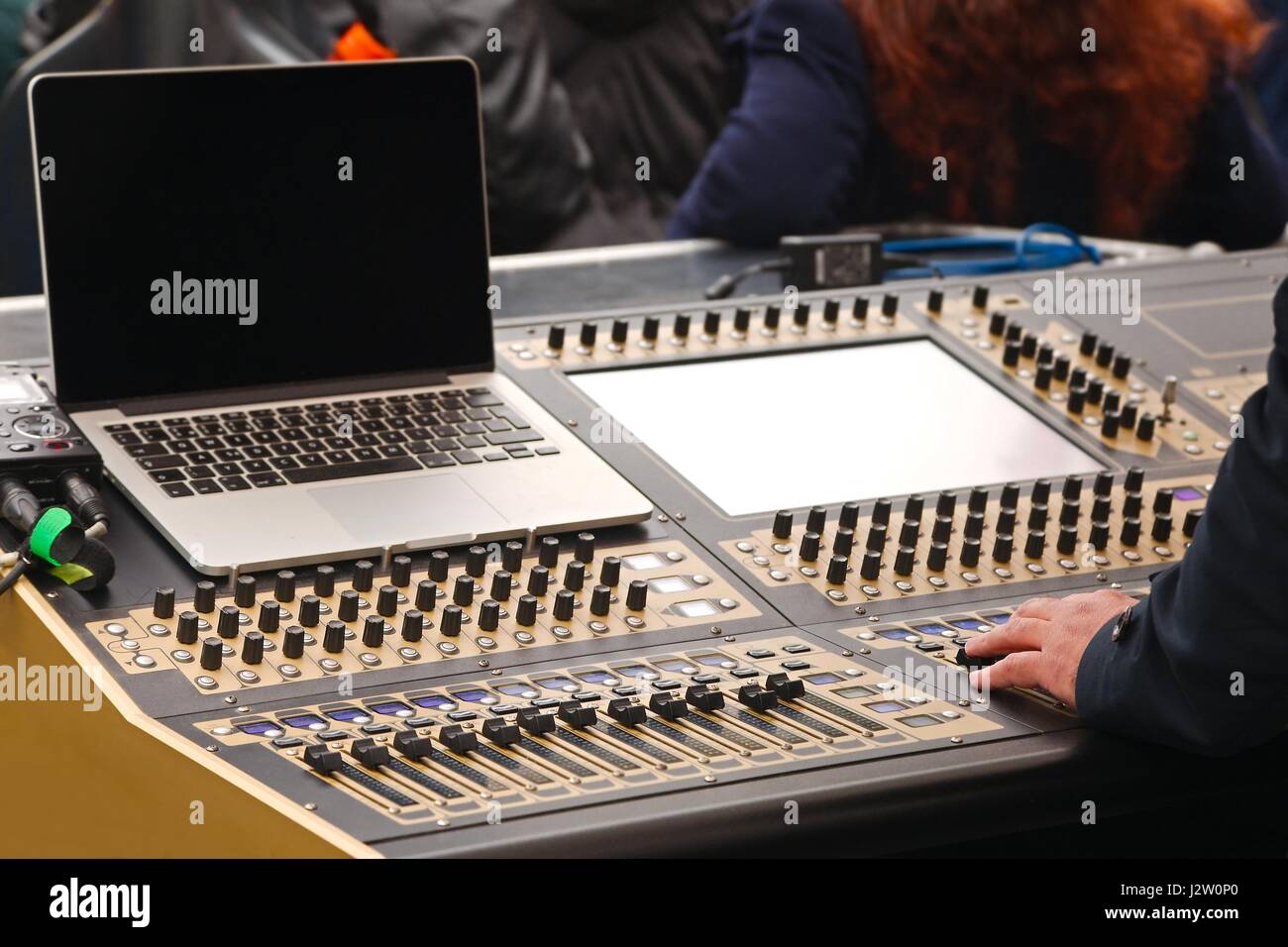 Audio-Mixer Board Stockfoto