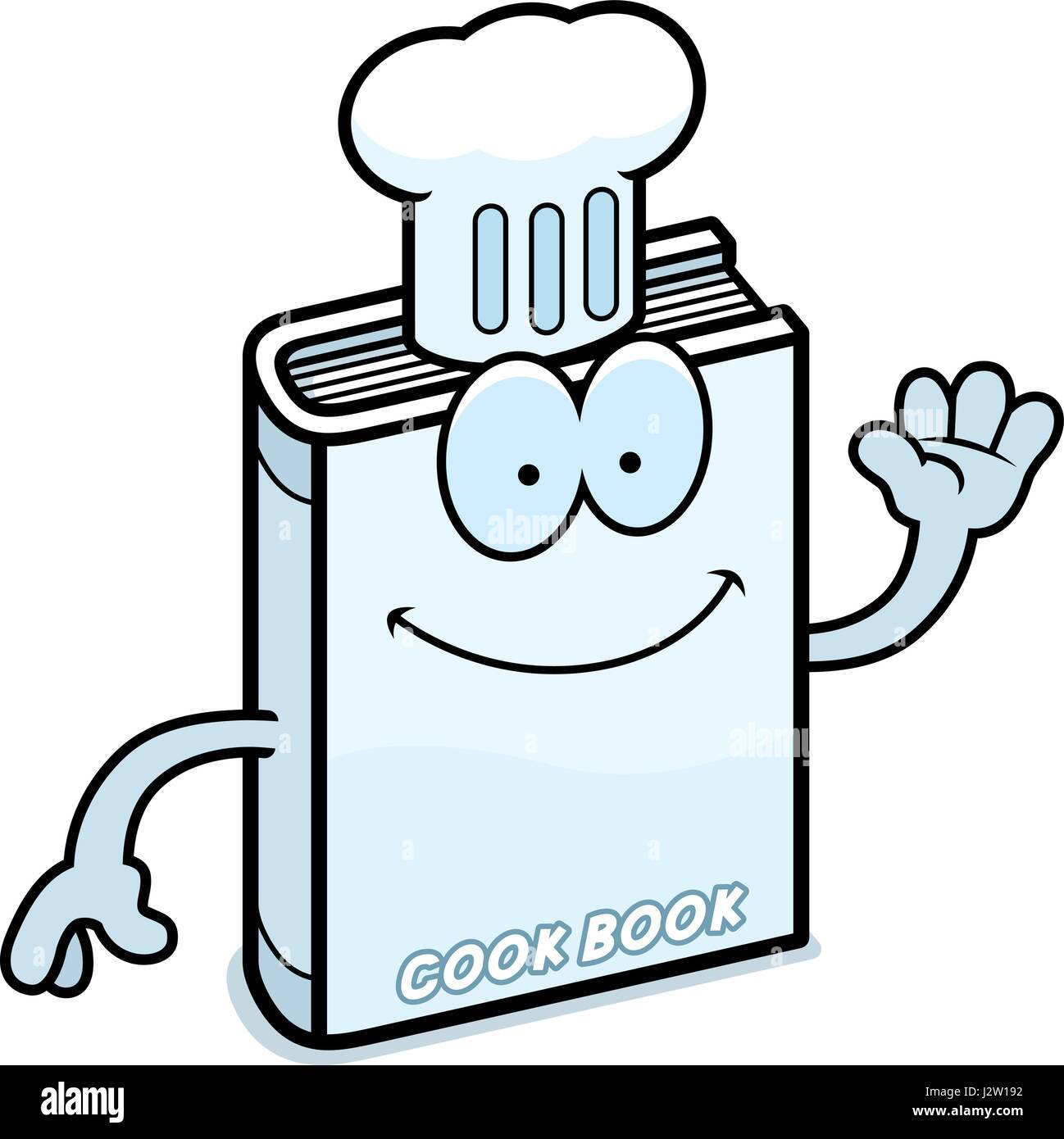 Ein Cartoon Illustration ein Kochbuch winken. Stock Vektor
