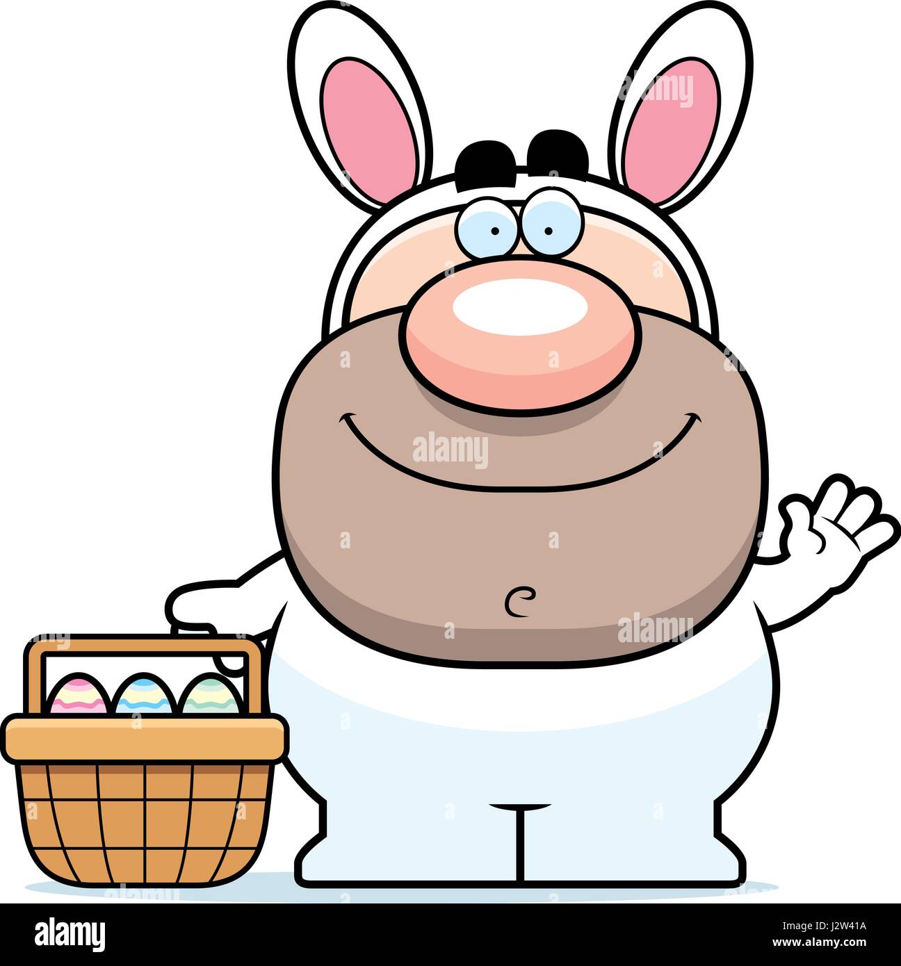 Ein Cartoon Illustration der Osterhase winken. Stock Vektor