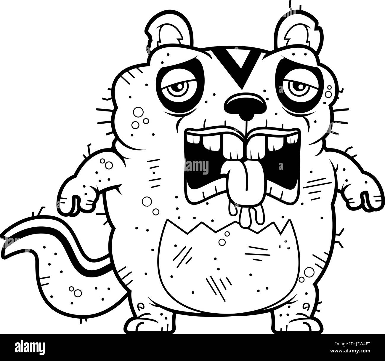 Ein Cartoon Illustration eine hässliche Streifenhörnchen sah müde. Stock Vektor