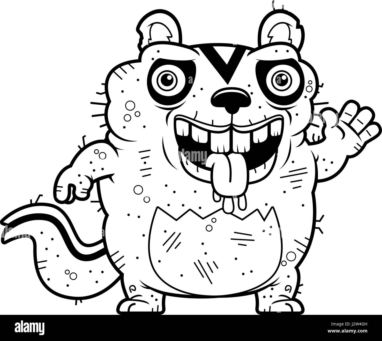 Ein Cartoon Illustration eine hässliche Streifenhörnchen winken. Stock Vektor