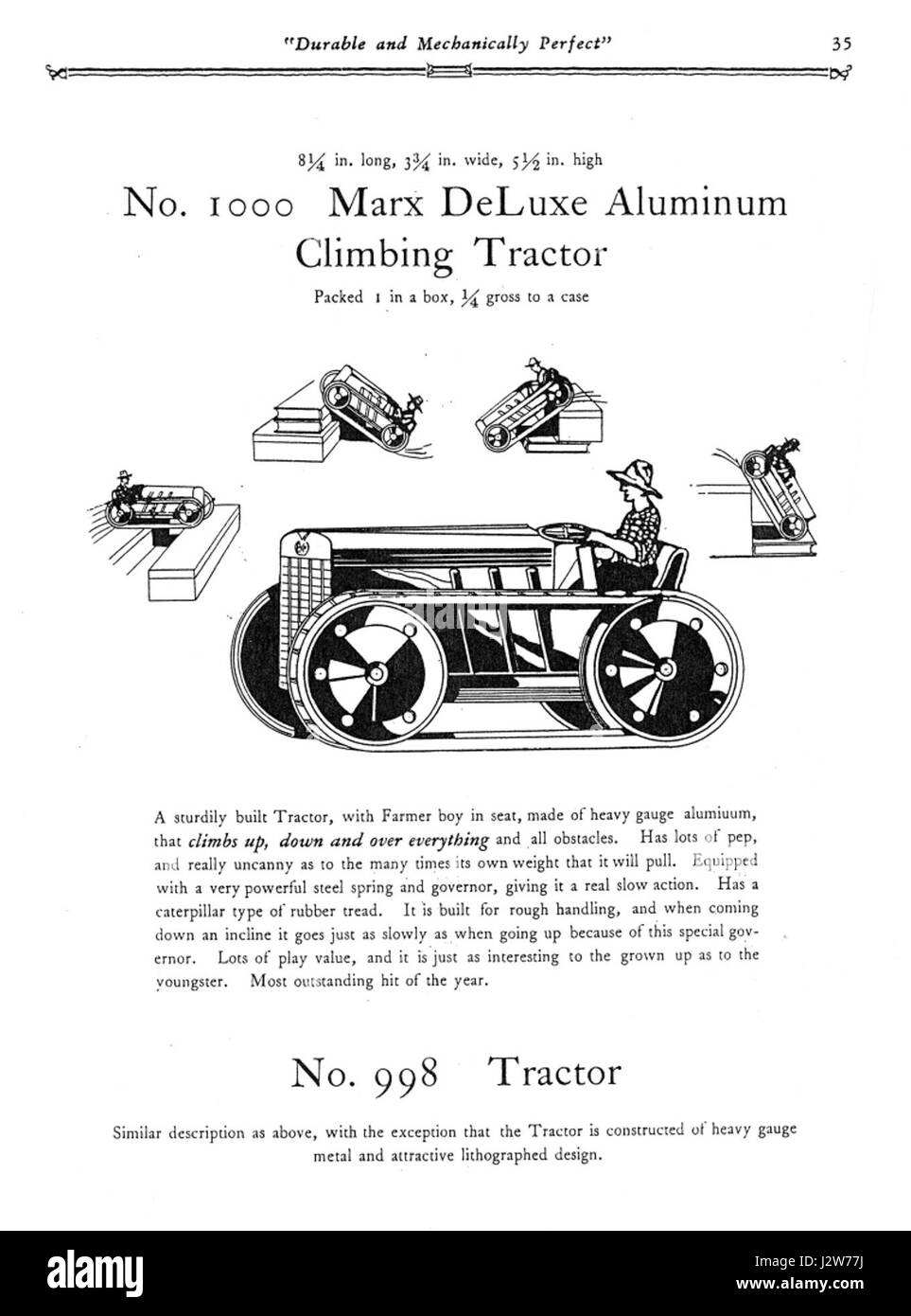1930 Marx mechanische Spielwaren Katalog Pg 35 s Stockfoto