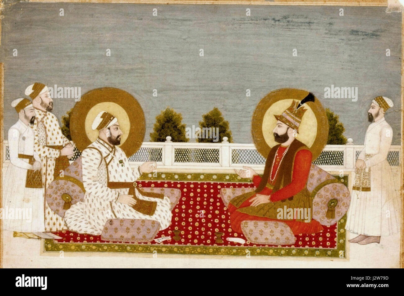 7 Muhammad Shah und Nadir Shah. 1740, Musée Guimet, Paris Stockfoto