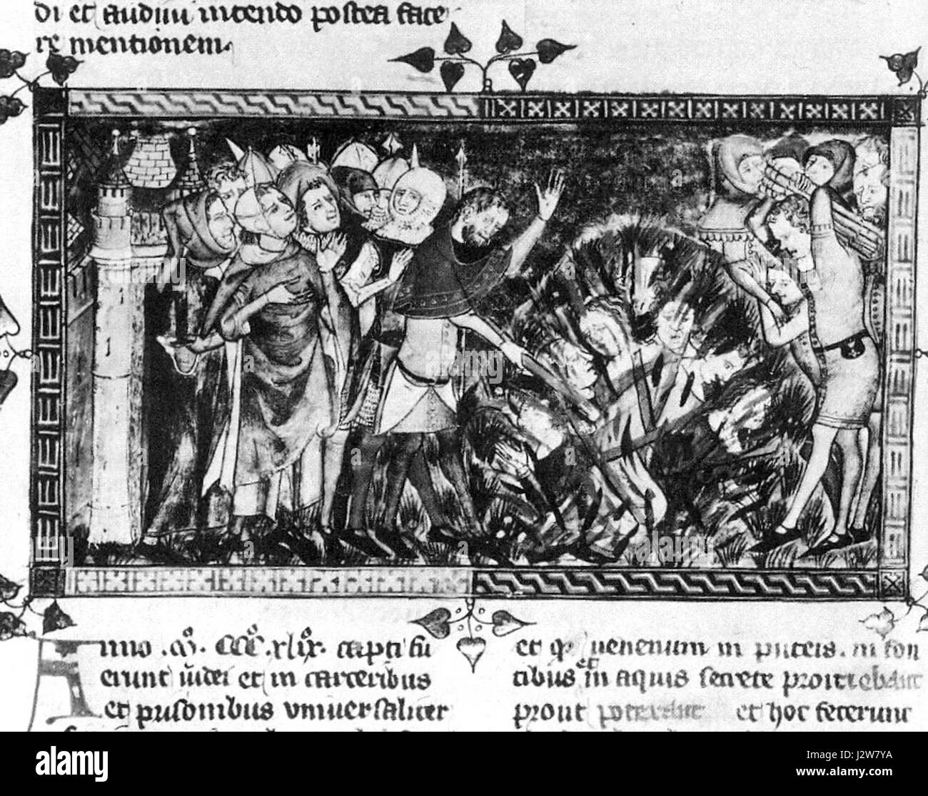 1349 Verbrennung der Juden-Europäische Chronik auf schwarze Tod Stockfoto