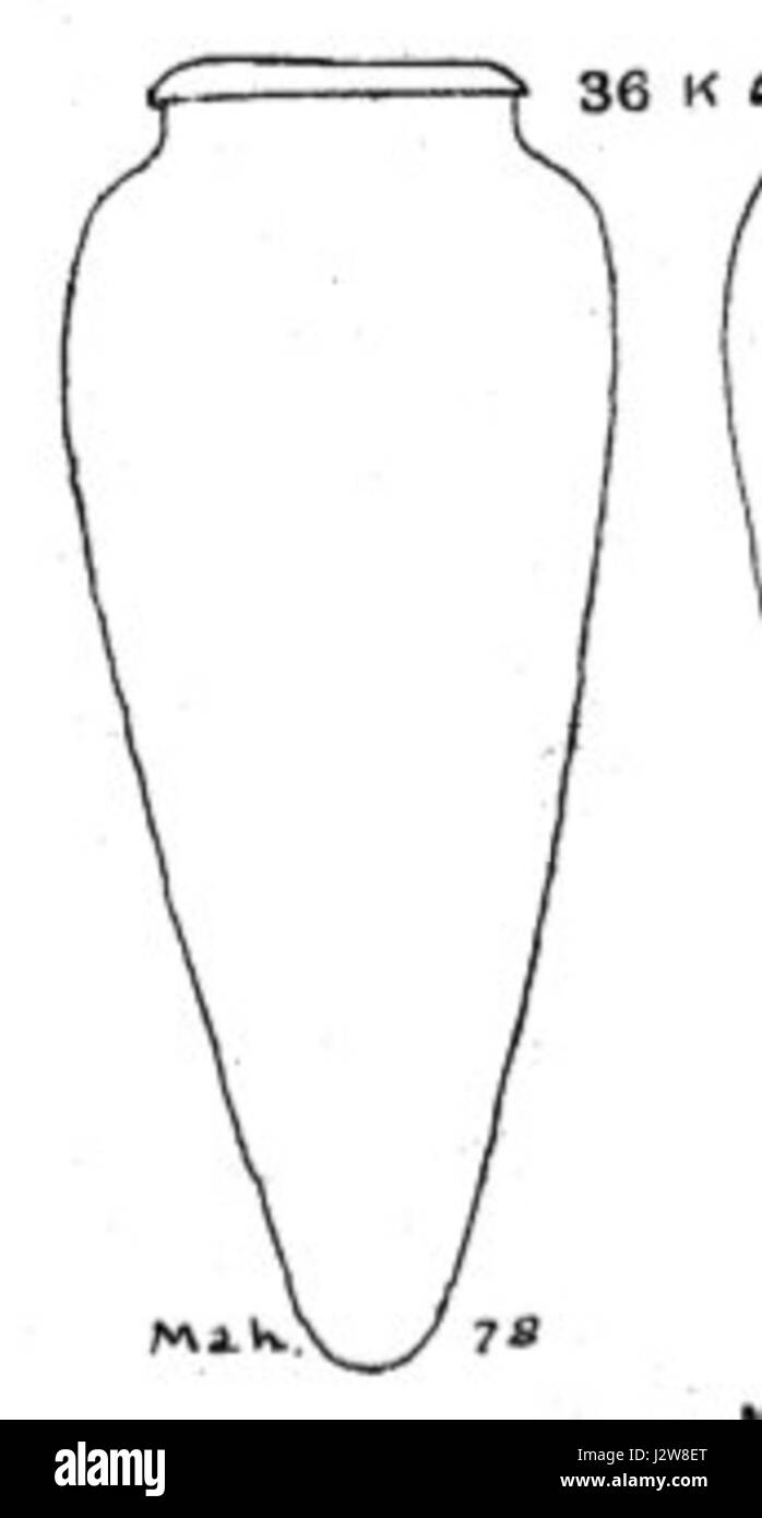 Eine Artefakt-Referenznummer für ein Objekt, das bei archäologischen Ausgrabungen entdeckt wurde, wahrscheinlich mit dem Werk von Sir William Flinders Petrie in Verbindung gebracht. Stockfoto