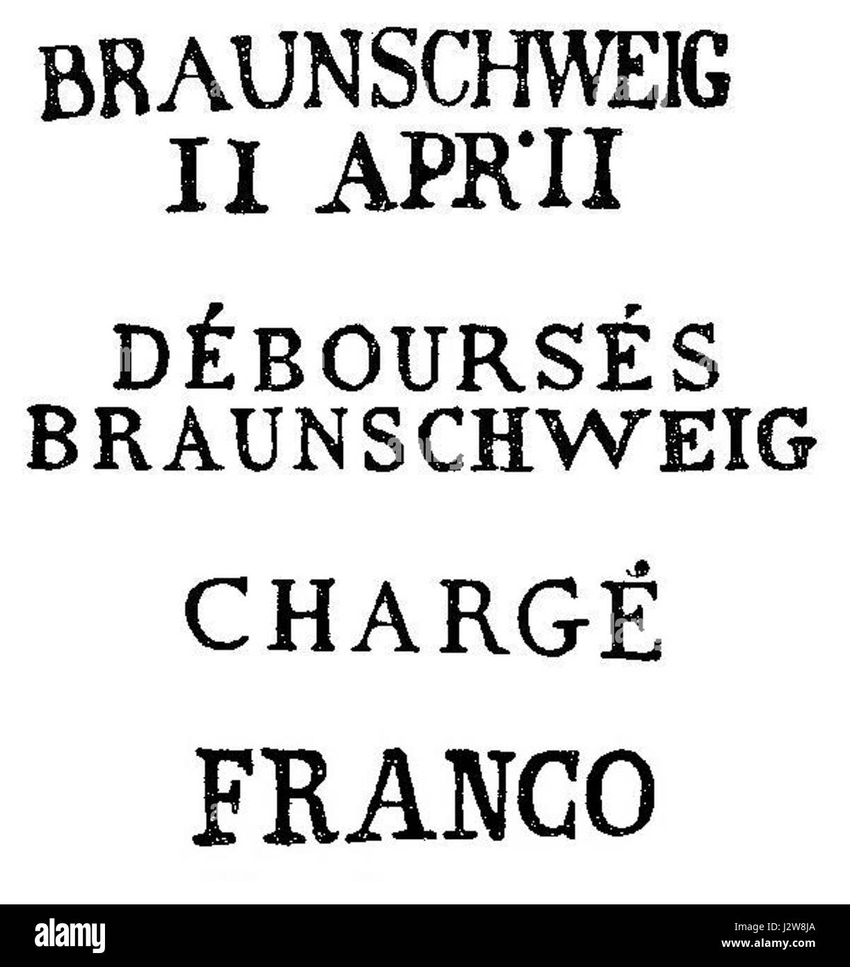 Dies ist eine historische Referenz an eine Veranstaltung oder einen Ort in Westfalen aus dem Jahr 1811, die einen Einblick in das kulturelle oder politische Klima jener Zeit bietet. Stockfoto