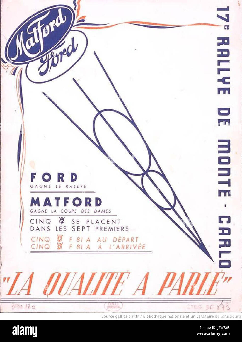 Das Poster der Rallye Monte-Carlo 1938 ist ein legendäres Automobilevent und zeigt das Werbekunstwerk für eine der renommiertesten Autorallyes der Welt. Stockfoto