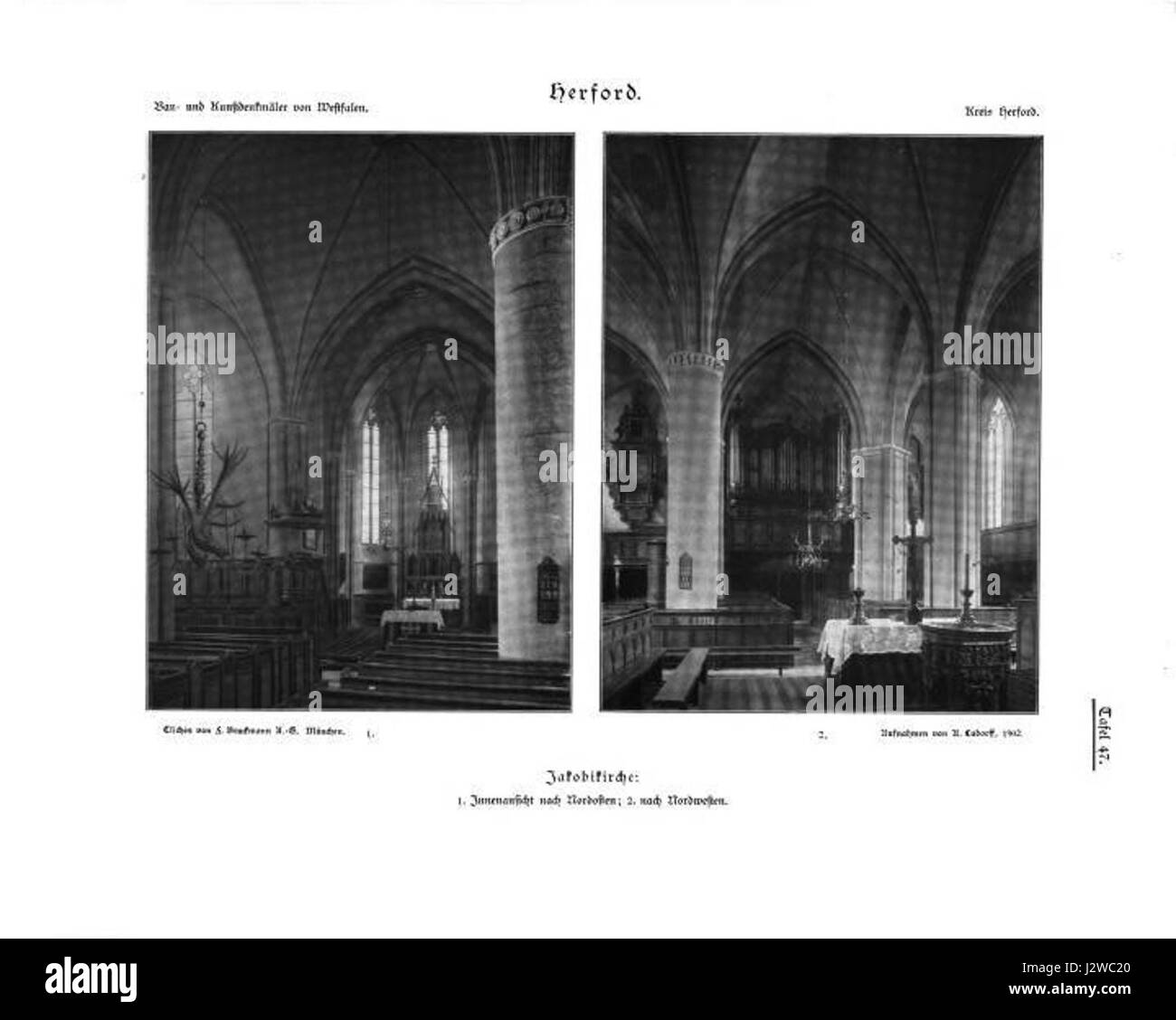„101 Herford Tafel 47“ bezieht sich auf ein Stück oder eine Sammlung, die mit Herford, einer deutschen Stadt, zusammenhängt. Der Begriff bezieht sich wahrscheinlich auf ein historisches Kunstwerk oder Artefakt, das für das kulturelle und künstlerische Erbe der Region von Bedeutung ist. Stockfoto