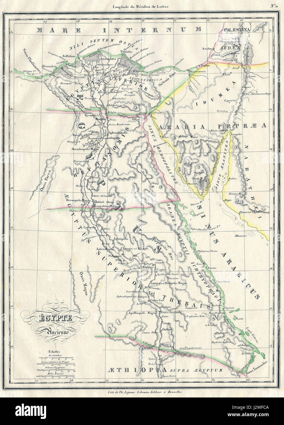 1837 Malte-Brun Karte des alten Ägypten, Nubia (Sudan) und Abessinien (Äthiopien) - Geographicus - EgyptAncient-mb-1837 Stockfoto