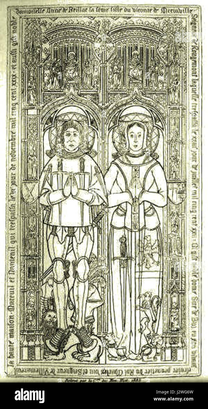 Eine historische Darstellung oder Darstellung von Abel de Buze und Anne de Reilhac mit Schwerpunkt auf ihrem Leben und ihren Rollen in der französischen oder regionalen Geschichte. Stockfoto
