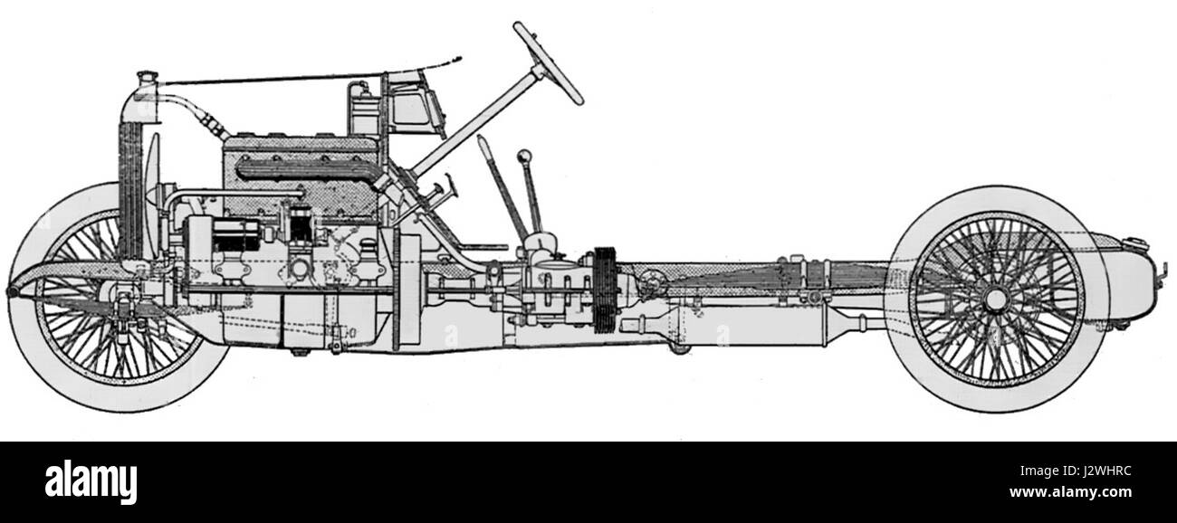 20hp Minerva Chassis, Seitenansicht (Autocar Handbook, neunte Ausgabe) Stockfoto