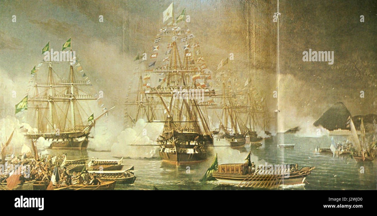 Ankunft von Teresa Cristina in Brasilien im Jahr 1843 Stockfoto