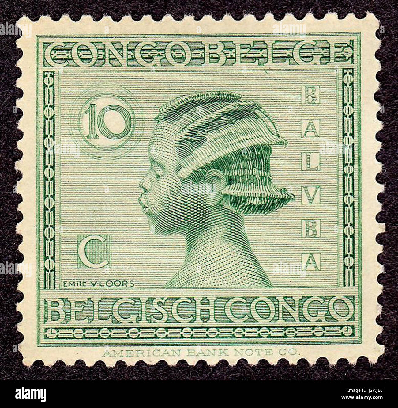 Belgisch-Kongo 1923 Ausgabe - 10c Stockfoto