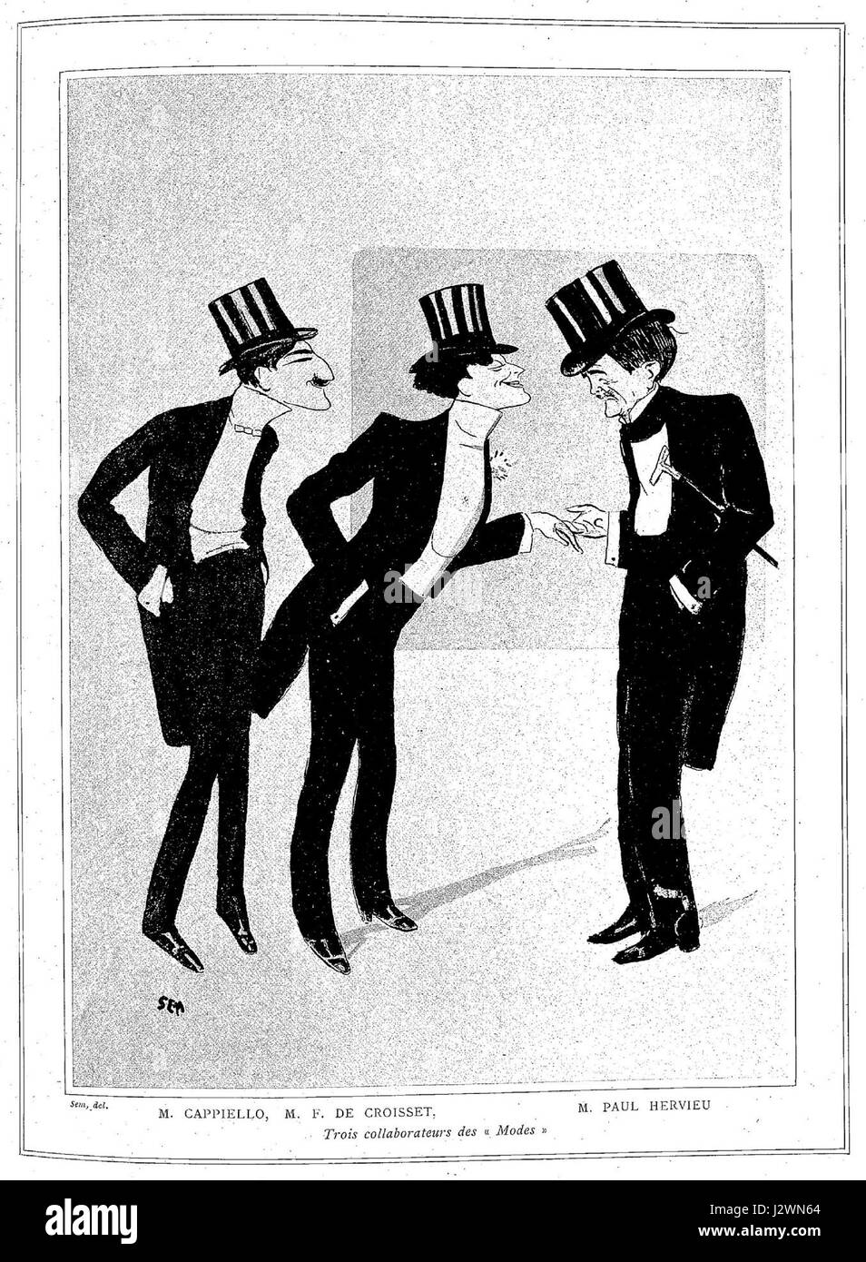 Karikaturen Cappiello Hervieu von Sem Stockfoto