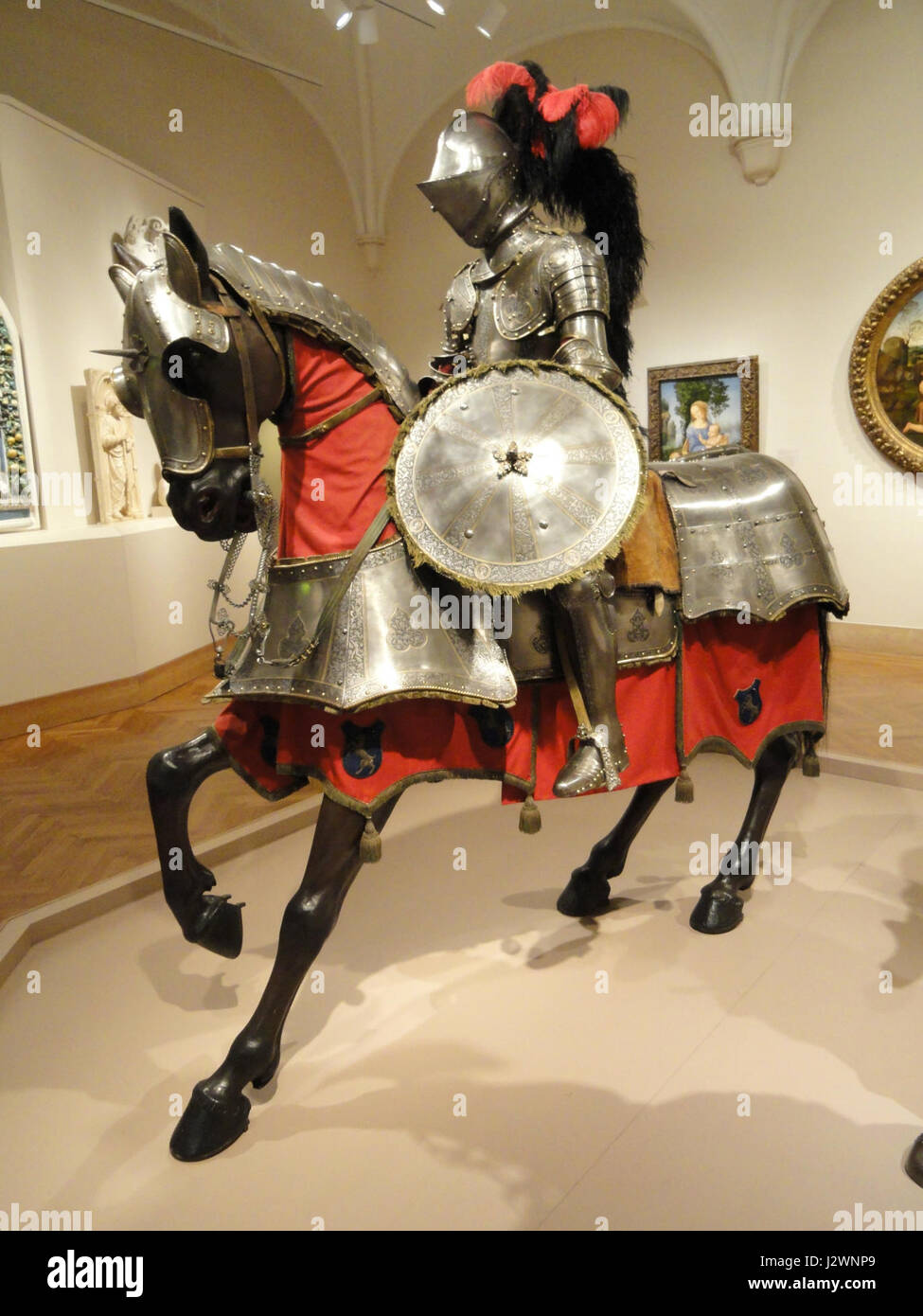 Rüstung für Mensch und Pferd, Italien (wahrscheinlich Mailand), c. 1565 - Nelson-Atkins Museum of Art - DSC08600 Stockfoto