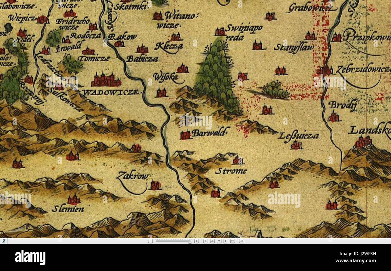 Die Barwaldkarte von 1590, erstellt von Ortelius, ist eine historische Karte, die das geographische Wissen des späten 16. Jahrhunderts widerspiegelt. Sie liefert wertvolle Einblicke in den Stand der europäischen Kartographie in dieser Zeit. Stockfoto Die Barwaldkarte von 1590, erstellt von Ortelius, ist eine historische Karte, die das geographische Wissen des späten 16. Jahrhunderts widerspiegelt. Sie liefert wertvolle Einblicke in den Stand der europäischen Kartographie in dieser Zeit. Stockfoto