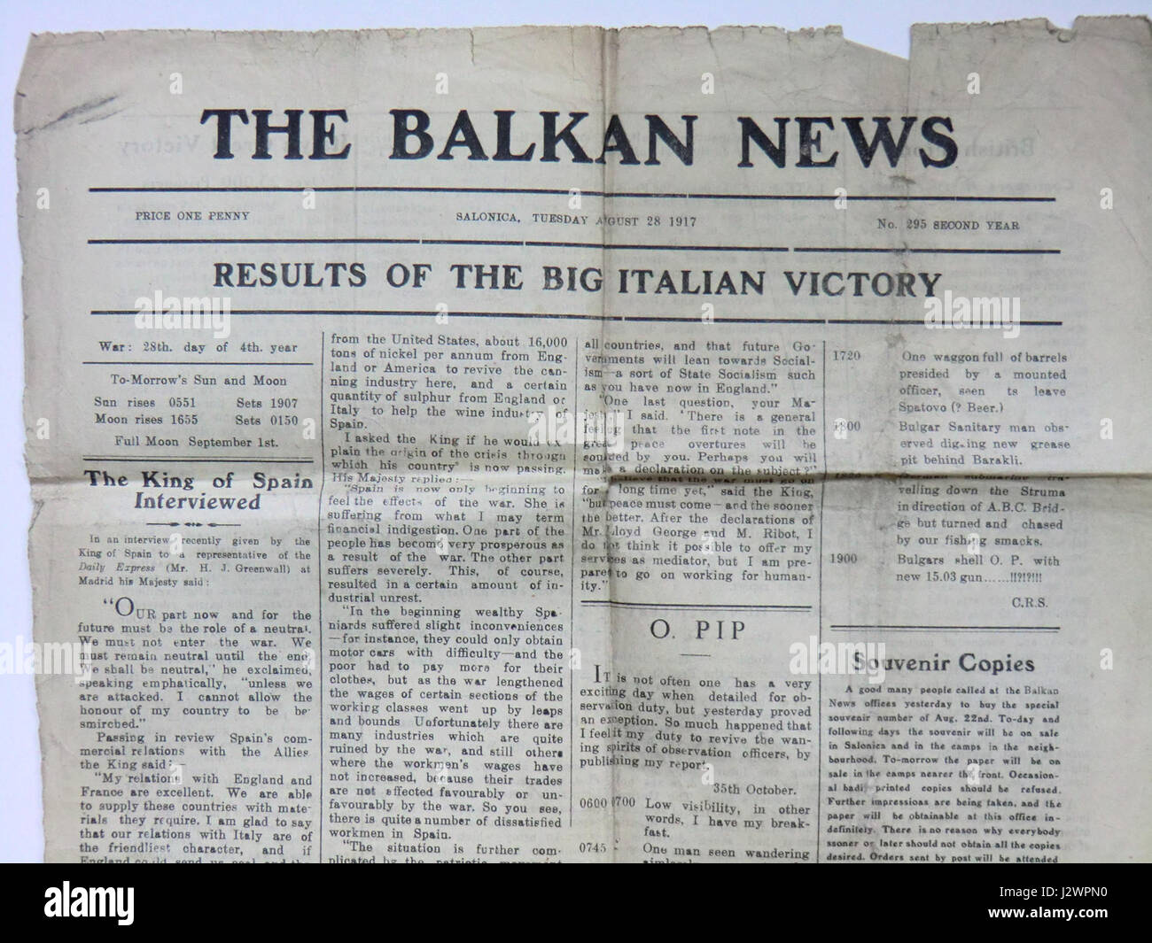 Balkan News Salonica 28. August 1917 Stockfoto