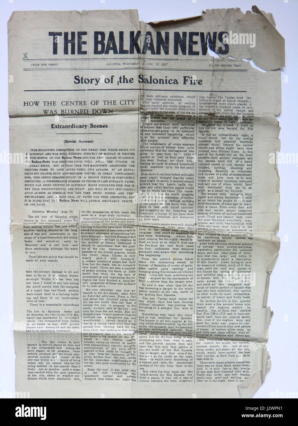 Balkan News Salonica 22. August 1917 Stockfoto