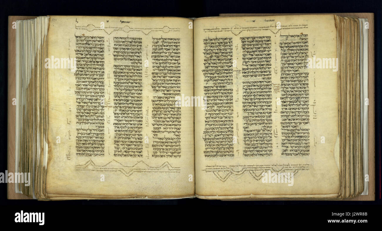 Die Bibel von 1300 (131) bezieht sich auf eine Handschrift oder Textversion der Bibel, die um das Jahr 1300 geschaffen wurde. Diese mittelalterliche Handschrift bietet Einblicke in religiöse Praktiken, mittelalterliche biblische Interpretation und die religiöse Kultur des Mittelalters. Stockfoto