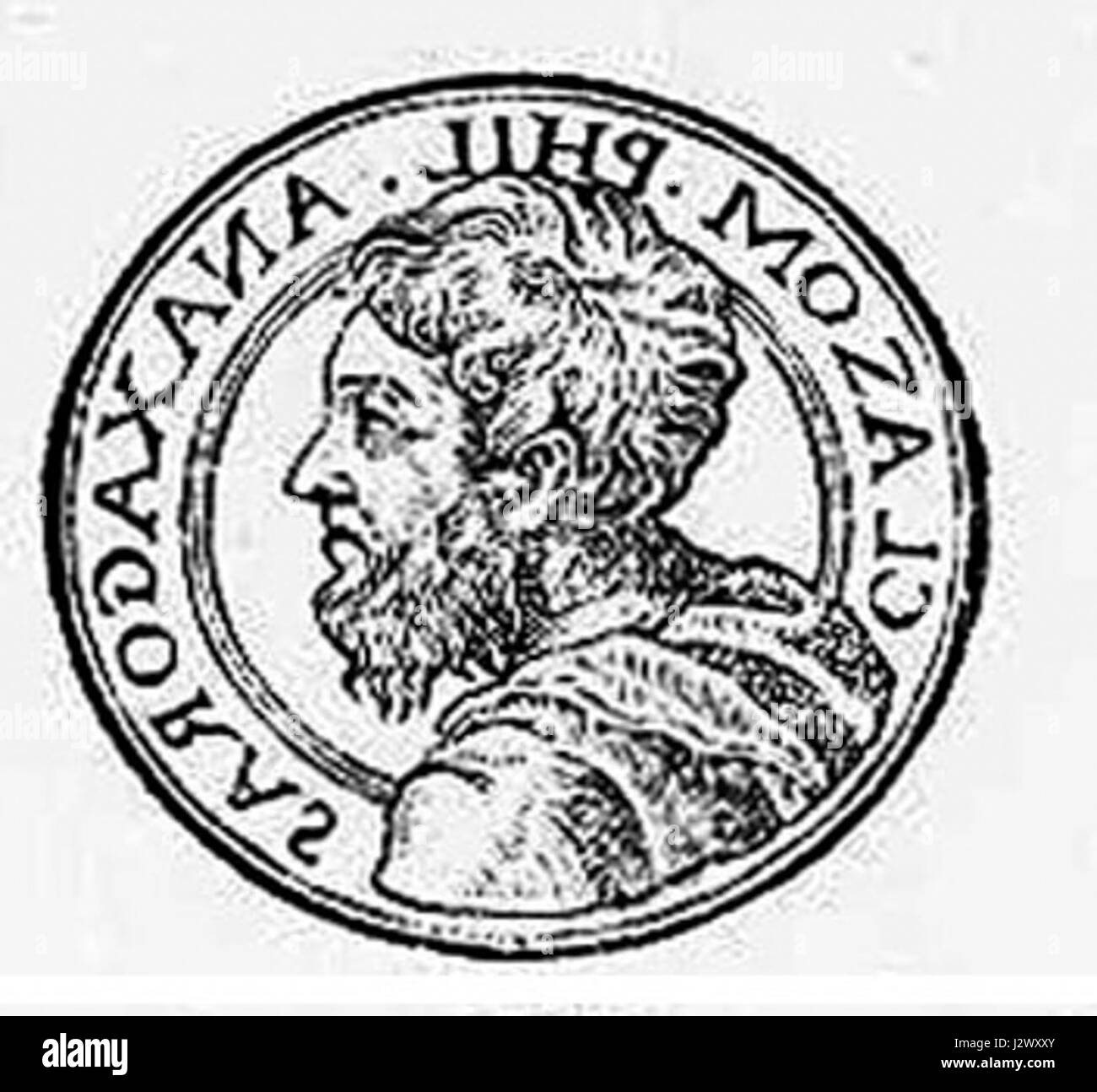 Anaxagoras war ein griechischer Philosoph und Wissenschaftler aus dem 5. Jahrhundert v. Chr., bekannt für seine Theorie, dass das Universum aus einer unendlichen Anzahl kleiner Partikel besteht. Er trug zu frühen Ideen zur Kosmologie und zur Natur der Materie bei. Stockfoto