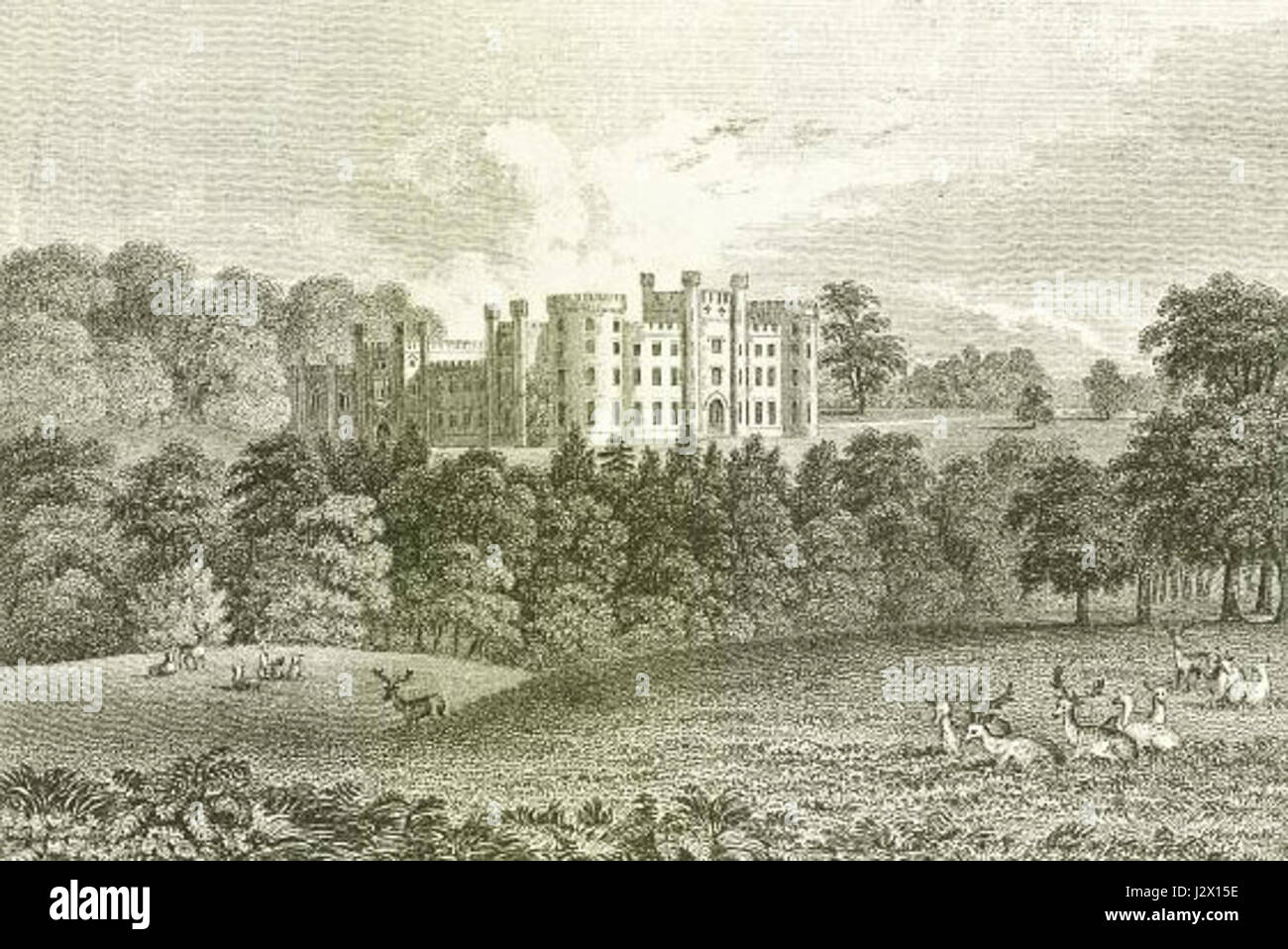 Bretby Halle c 1850 Stockfoto