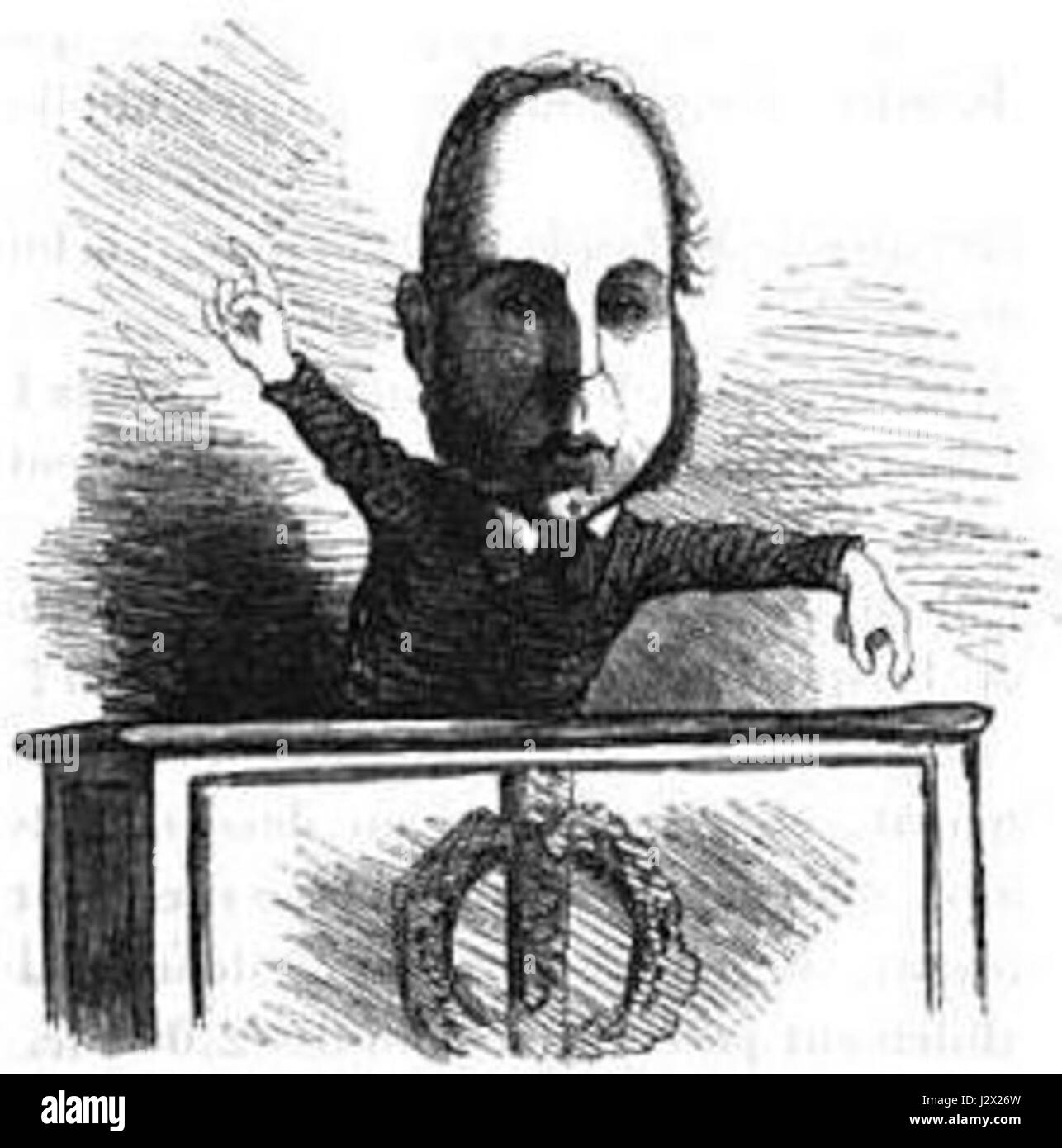 Baroche par Cham bezieht sich auf ein Kunstwerk des französischen Künstlers Cham. Bekannt für seine Karikaturen und Illustrationen, spiegeln Chamâ Werke oft soziale und politische Themen des 19. Jahrhunderts wider. Dieses Stück kann einen satirischen Kommentar über die französische Gesellschaft mit dem unverwechselbaren Stil und Humor der artistâ bieten. Stockfoto