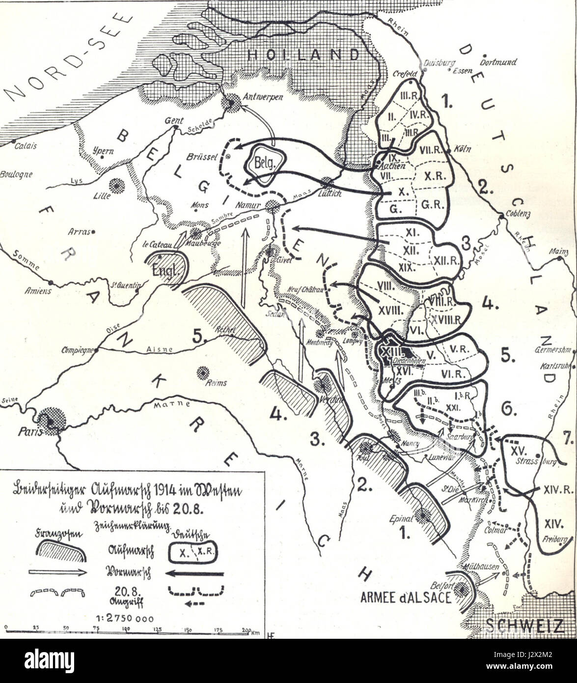 Hieraus Im Westen 1914 Stockfoto