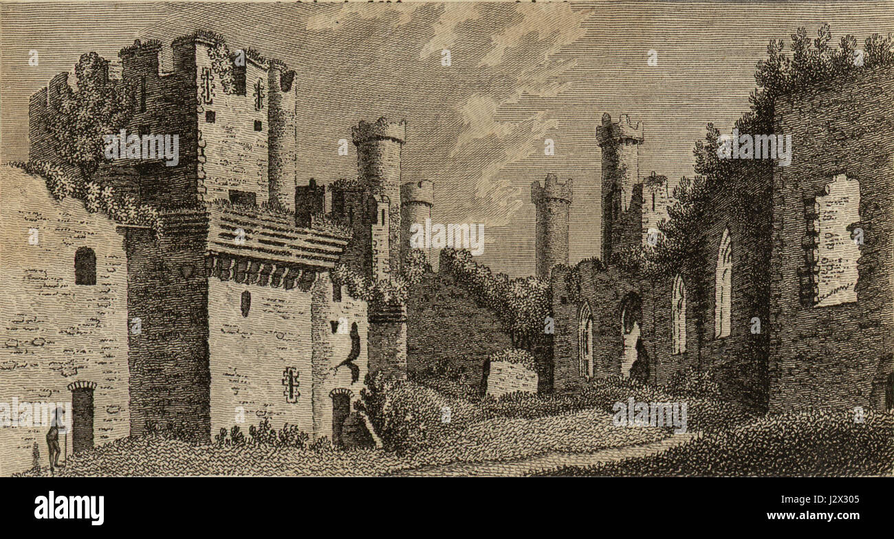 Caernarvon Castle Inneneinrichtung aus dem 18. Jahrhundert Stockfoto